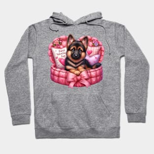 Valentine German Shepherd Dog in Bed Hoodie